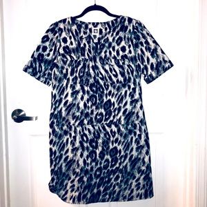 Ann Klein Animal Print Short Sleeved Dress